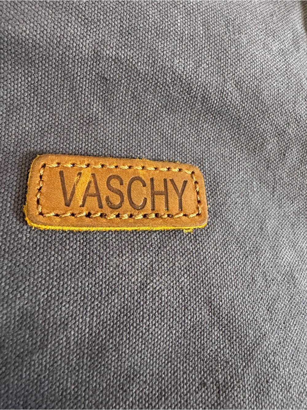VASCHY Leather Canvas Vintage Tote Bag - Picture 9 of 12